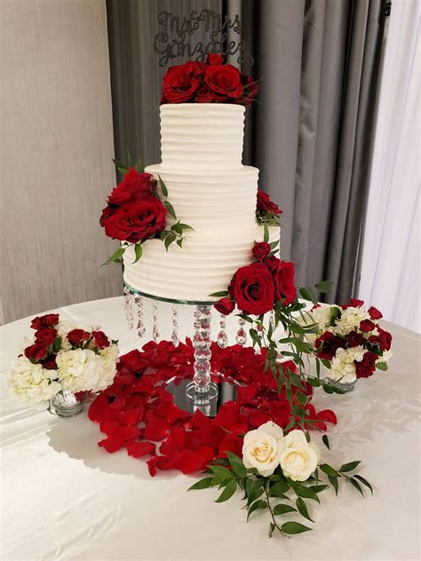 red romantic wedding cake designs